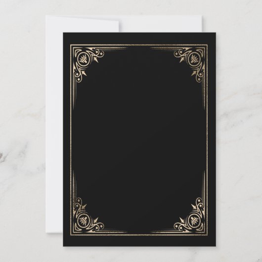 金ゴールドクイーンオブハートレディースゲームナイト 招待状 (裏面)