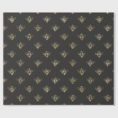 金ゴールドクイーンビーオンブラック ラッピングペーパー (フラット)