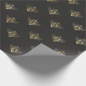 金ゴールドクイーンビーオンブラック ラッピングペーパー (角)