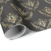 金ゴールドクイーンビーオンブラック ラッピングペーパー (ロールコーナー)
