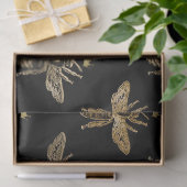 金ゴールドクイーンビーズオンブラックデコパージュ 薄葉紙 (ギフト)