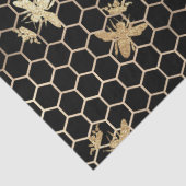 金ゴールドクイーンミツバチとブラックデコパージュのハニカム 薄葉紙 (詳細)