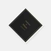 金ゴールドクエレガントロシンプルクの名結婚前ミニマル名 スタンダードカクテルナプキン (角)