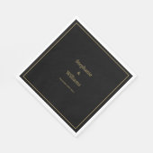 金ゴールドクエレガントロシンプル名結婚の スタンダードランチョンナプキン (角)