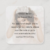 金ゴールドクラウンキンセアニラフォトスキャンRSVP QRコード エンクロージャーカード (裏面)