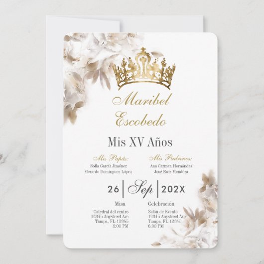 金ゴールドクラウンキンセニェラ 招待状 (正面)