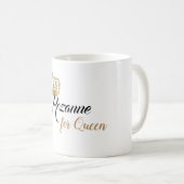 金ゴールドクラウンクイーンネームマグ コーヒーマグカップ (正面右)