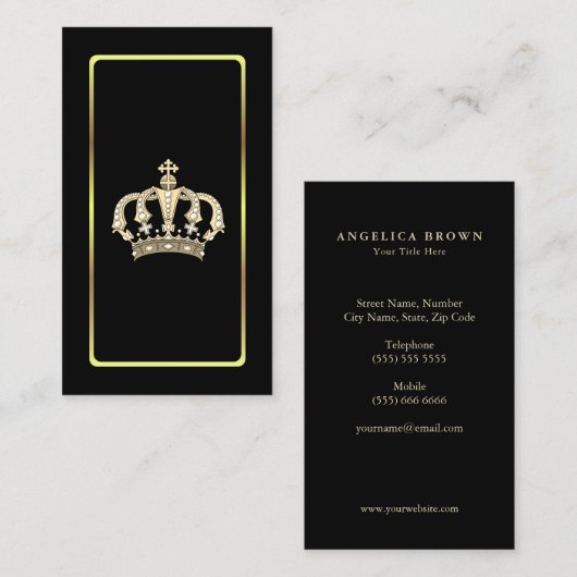 金ゴールドクラウンクラシー名刺 名刺 (正面/裏面)