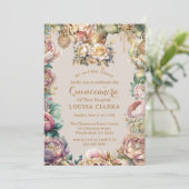 金ゴールドクラウンダイヤモンドフラワーズキンセアニェラ 招待状 (スタンド正面)