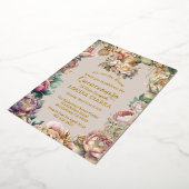 金ゴールドクラウンダイヤモンドフラワーズキンセアニェラ 箔招待状 (回転した状態)