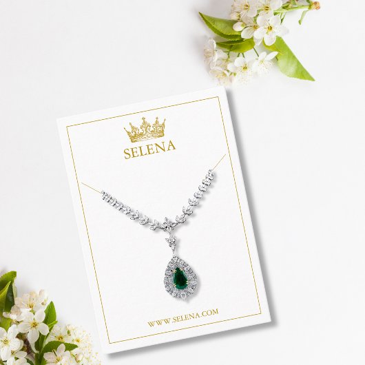 金ゴールドクラウンネックレスディスプレイカード プレイスカード