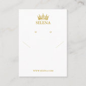 金ゴールドクラウンネックレス&イヤリングディスプレイカード プレイスカード (正面)