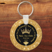 金ゴールドクラウンパーティー10代の大人向け キーホルダー (正面)