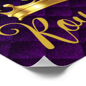 金ゴールドクラウンパープルプルシューのロイヤリティウォールアートプリント ポスター (角)