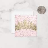 金ゴールドクラウンピンク斑点 ノートカード (正面/裏面インサイチュ)