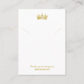 金ゴールドクラウンブリデスメイドネックレスディスプレイカード プレイスカード (正面)