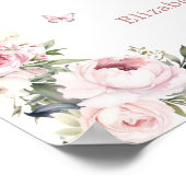 金ゴールドクラウンプリンセスガール1stバースデーウェルカム ポスター (角)