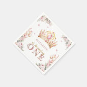 金ゴールドクラウンプリンセスガール1st誕生日バルーン スタンダードカクテルナプキン (角)