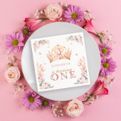 金ゴールドクラウンプリンセスガール1st誕生日バルーン スタンダードカクテルナプキン