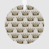 金ゴールドクラウンベビー誕生発表記念リネン オーナメント (裏面)