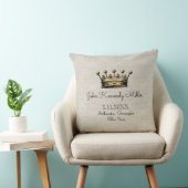 金ゴールドクラウンベージュベビー誕生発表記念 クッション (椅子)