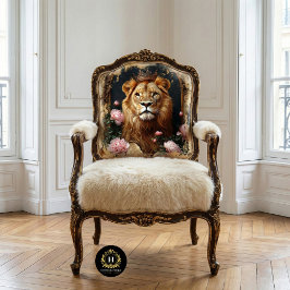 金ゴールドクラウンライオンピンクのフローラヴィンテージの分離 薄葉紙