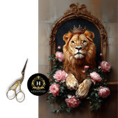 金ゴールドクラウンライオンピンクのフローラヴィンテージの分離 薄葉紙