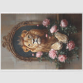 金ゴールドクラウンライオンピンクのフローラヴィンテージの分離 薄葉紙 (正面)