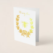 金ゴールドクラウン付きフローラミツバチ 箔カード (正面)