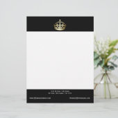 金ゴールドクラウン付き黒い背景 レターヘッド (スタンド正面)