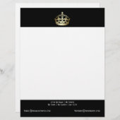 金ゴールドクラウン付き黒い背景 レターヘッド (正面/裏面)