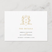 金ゴールドクラウン結婚モノグラム詳細 エンクロージャーカード (正面)