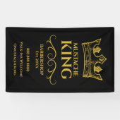 金ゴールドクラウン&口ひげバーバーバーショップ 横断幕 (横)