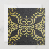 金ゴールドクラシックとブラック贅沢フォーマル記念日 招待状 (裏面)
