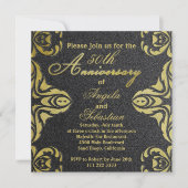 金ゴールドクラシックとブラック贅沢フォーマル記念日 招待状 (正面)