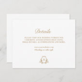 金ゴールドクラシックとホワイトモノグラムクレスト詳細カード 招待状 (正面/裏面)
