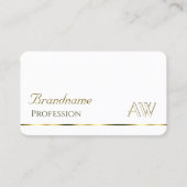 金ゴールドクラシックとモノグラムを含む平ストライプ白 名刺 (正面)