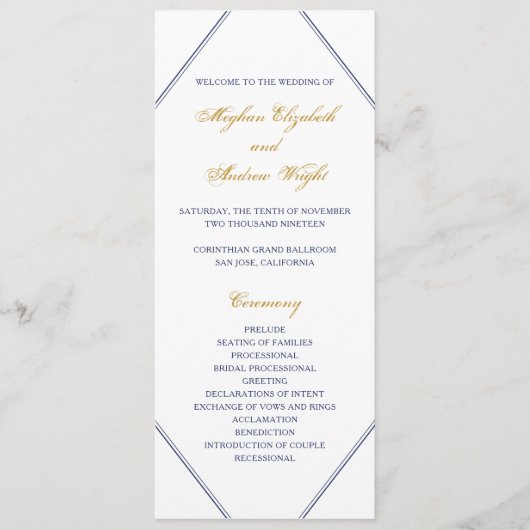 金ゴールドクラシックと海軍結婚式 プログラム (正面)