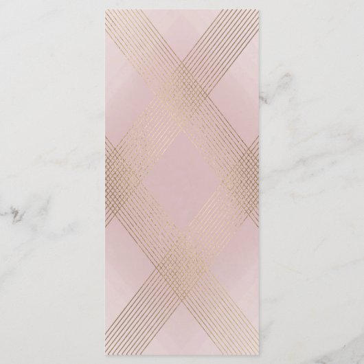 金ゴールドクラシックほこりっぽいバラピンクモノグラム結婚ズ メニュー (裏面)