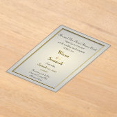 金ゴールドクラシックアクリル結婚式招待状 アクリル招待状 (レイダウン)