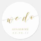 金ゴールドクラシックウィドー結婚式の引き出物 ラウンドシール (正面)