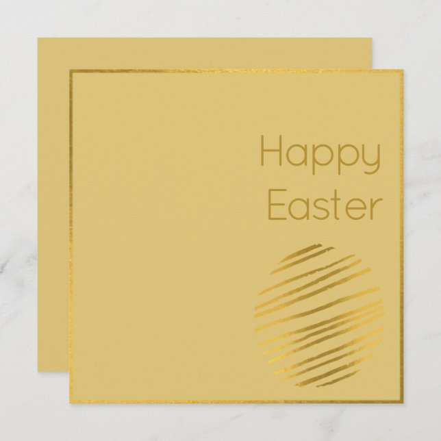 金ゴールドクラシックエッグイースターカード (正面/裏面)
