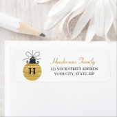 金ゴールドクラシックオーナメントモノグラム差出人住所 ラベル (インサイチュ)