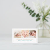 金ゴールドクラシックカラーフレーム写真コラージショーケース 名刺 (スタンド正面)