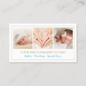 金ゴールドクラシックカラーフレーム写真コラージショーケース 名刺 (正面)