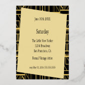 金ゴールドクラシックギャツビー結婚デコのフォイル招待状 箔招待状 (裏面)