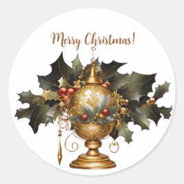 金ゴールドクラシッククリスマスオーナメント ラウンドシール