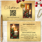 金ゴールドクラシッククリスマスキャンドルホリーギフトカード 割引カード