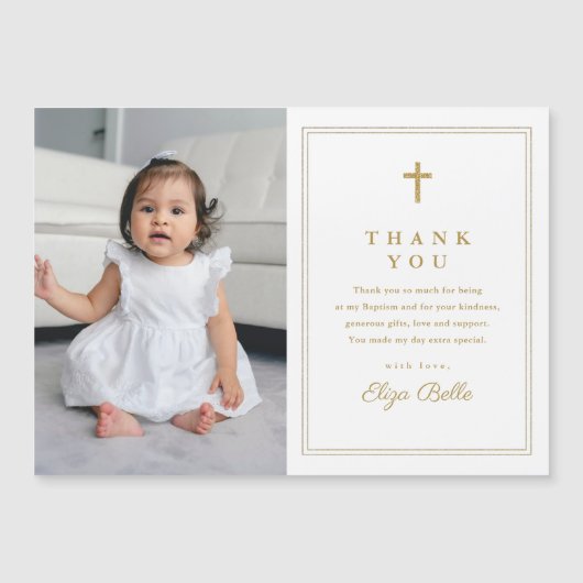 金ゴールドクラシッククロスフォトバプテスマありがとう (正面)