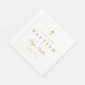 金ゴールドクラシックグリッタークロスバプテスマ スタンダードランチョンナプキン (角)